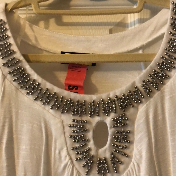 🔥SALE💥I.N. Studio White Blouse Jewel 🌹 - Picture 5 of 5